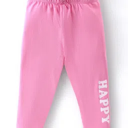 Babyhug Cotton Lycra Full Length  Leggings Hearts & Polka Dots Printed Pack of 3 - Blue & Pink image 2