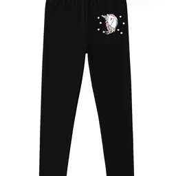 Charm n Cherish Cotton Blend Knit Pack Of 2 Unicorn Printed Leggings - Black & White image 3