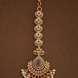 Kushal's Fashion Jewellery Gold-Plated Maang Tikka-picture-57