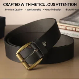 Metronaut Men Textured Leather Formal Belt image 2