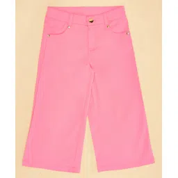 Pantaloons Junior Woven Solid Trouser - Pink image 4