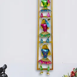 RSN Blue & Green & Blue Rajasthani 3 Musicians Metal Wall Hanging-picture-37