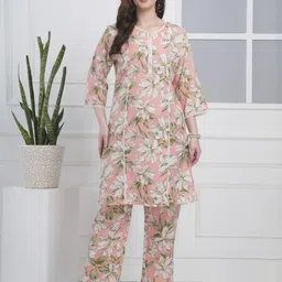 Dreambe Women Floral Printed Kurta With Plazzo-image-30