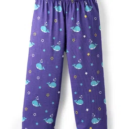 Babyhug Cotton Knit Half Sleeves Co-ords Night Suit with Dolphin Print - Blue image 4