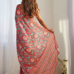 CANIZZARO Ethnic Motifs Sequinned Silk Blend Designer Saree image 4