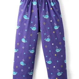 Babyhug Cotton Knit Half Sleeves Co-ords Night Suit with Dolphin Print - Blue image 5