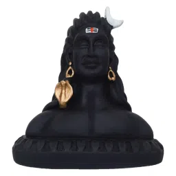 eCraftIndia Handcrafted Polyresin Black Adiyogi Lord Shiva Statue image 3