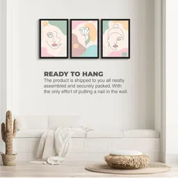 TAGVE Black Set of 3 Piece Wood Abstract Paintings image 2