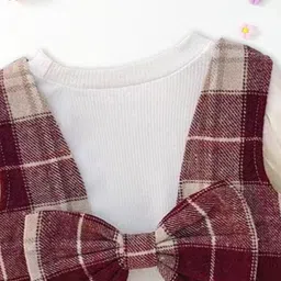 FOREVER FRIDAY Girls Checked Top With Skirt Clothing Set image 4