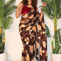 GHAN SALS Floral Printed Saree With Unstitched Blouse-picture-27
