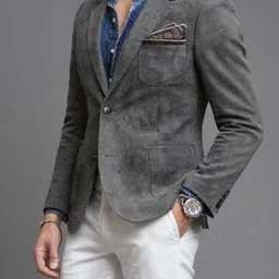 INVICTUS Men Solid Notched Lapel Collar Blazers image 2