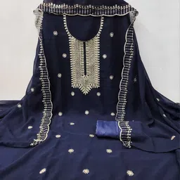 KALINI Embroidered Unstitched Dress Material image 3