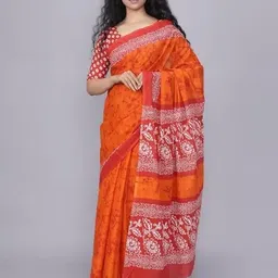 JALTHER Ethnic Motifs Pure Cotton Block Print Saree-picture-21