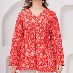 OKARA Floral Print Peplum Top image 4