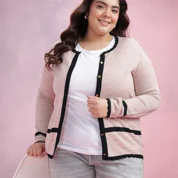 DressBerry Curve Striped Detail Scalloped Hem Cardigan-picture-16