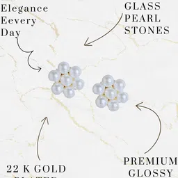 ORANGENYSHA Set Of 2 Gold-Plated Crystals Studded Oval Shaped Korean Studs image 5