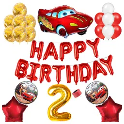 Shopperskart Disney Cars Theme Second Birthday Balloons Decoration Combo Kit  Multicolor - Pack of 50-picture-48