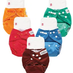 Babyhug Free Size Reusable Cloth Diaper Multicolor - Pack of 5-picture-27