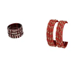 Somil Combo Glass Bangles For Women | Traditional Bangles Set | Daily, Festive & Party, Combo Of 2 Set, Maroon, Radium-picture-24