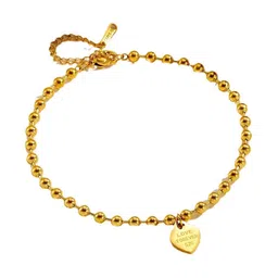 MYKI Stainless Steel Gold-Plated Artificial Beaded Charm Bracelet image 2