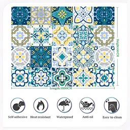 INDIAN ROYALS Blue & White Printed Self-Adhesive & Durable WallSticker image 4