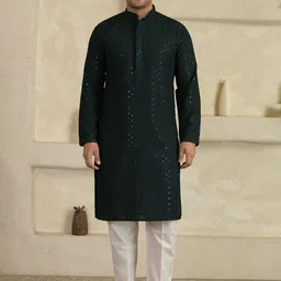 LEMONX Men Woven Design Kurta with Pyjamas-picture-16