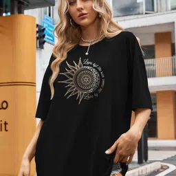 TOGS & TERRE Women Typography Printed Organic Cotton T-shirt image 3