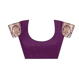 SANISA Ethnic Motifs Zari Silk Blend Banarasi Saree image 5