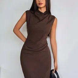 Outzidr Women Cowl Neck Sheath Mini Dress-picture-11