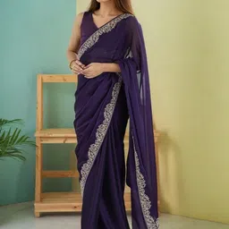 Moda Rapido Ethnic Motifs Embroidered Silk Blend Saree-picture-37