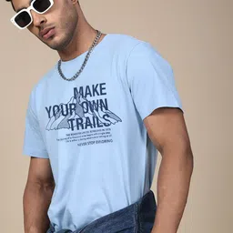 Roadster Typography Printed Round Neck Pure Cotton T-Shirt-picture-36