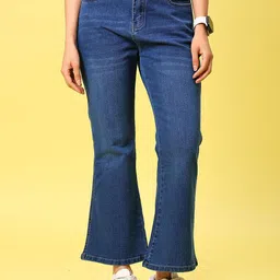 V-Mart Women Cotton Bootcut Mid-Rise Light Fade Jeans-image-28