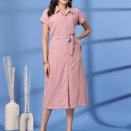 plusS Women Fit & Flare Midi Dress-image-37