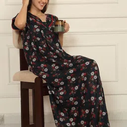 Sweet Dreams Women Floral Printed Maxi Regular Nightdress-image-52
