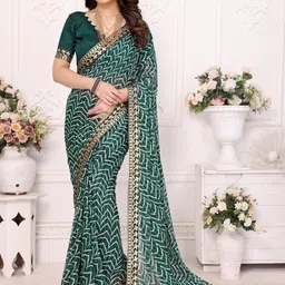KALINI Poly Georgette Half and Half Saree-image-87