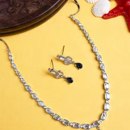 StileAdda Silver-Plated Cubic Zirconia-Studded Jewellery Set-picture-24