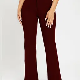 BAESD Women Solid Relaxed Straight Leg High-Rise Trousers-picture-13
