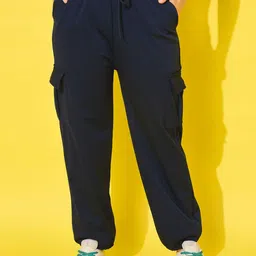 BUY NEW TREND Women Relaxed High-Rise Joggers Trousers-image-80