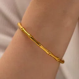 Nitant Women Golden Anti Tarnish Minimal Design Sleek Hand Bracelet-picture-10