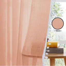 HOMEMONDE Peach-Coloured 2 Pieces Sheer Cotton Window Curtain image 5
