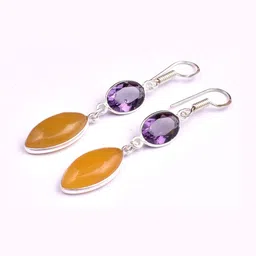 AAR Jewels Silver-Plated German Silver Tourmaline Drop Earrings-image-58