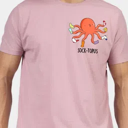 Greylongg Men Graphic Printed Round Neck Cotton T-shirt image 3