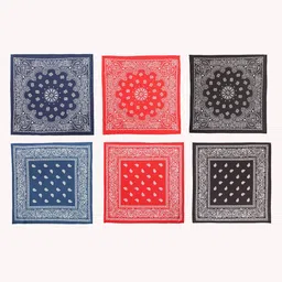 Ravaiyaa Unisex Pack Of 6 Mandala Paisley Printed Pure Cotton Bandana-picture-35