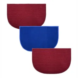 Aura Red & Blue 3 Pieces Wool Anti-Skid Doormats-picture-31