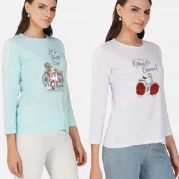 Metronaut Women 2 Printed Bio Finish Applique T-shirt image 3