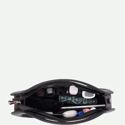 alt by zouk ZOUK Lakshadweep Azure Floral Printed Structured Sling Bag with Applique image 3