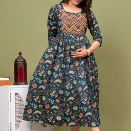 CLOTHYCORP Women Printed Cotton Anarkali Kurtas image 4
