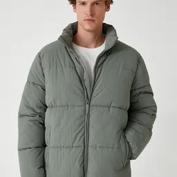 Koton Men Geometric Bomber Jacket-image-52