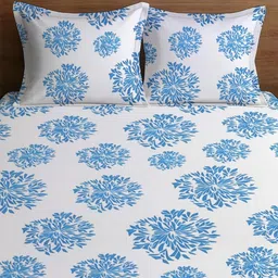 WEAVE AND DECOR White Floral 300 TC Bedsheet with 2 Pillow Covers image 4