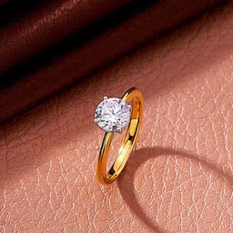 Nipura 925 Sterling Silver Gold-Plated CZ Studded Solitaire Classic Finger Ring-picture-46